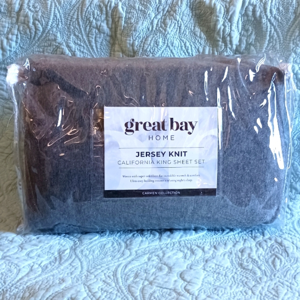 Great Bay Home California King Jersey Sheet Set